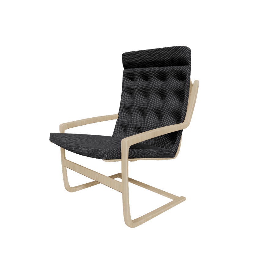 Poang armchair high poly