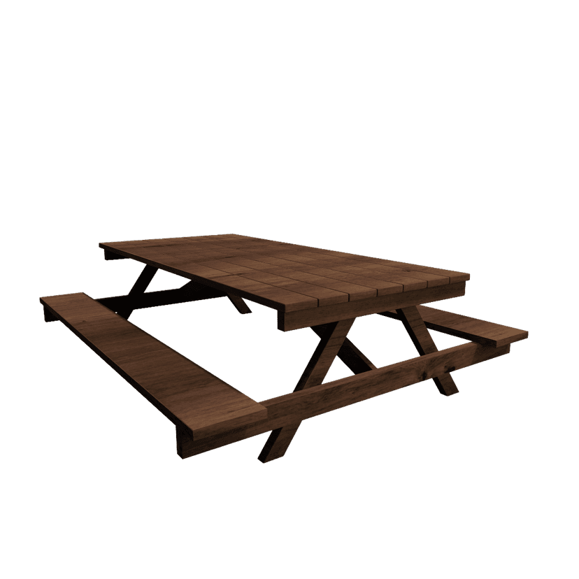 Wooden picnic table