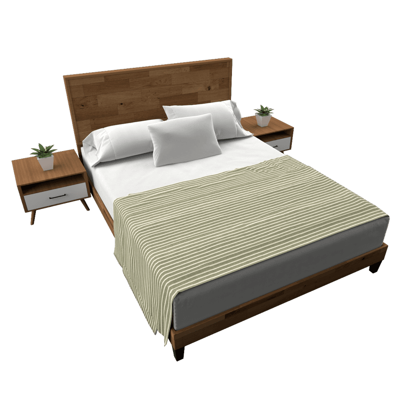 Kira Solid Wood Low Profile Platform Bed