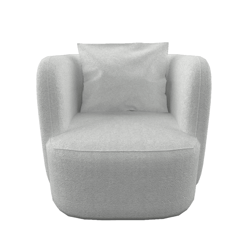 Sydney Wide Boucle Upholstered Swivel